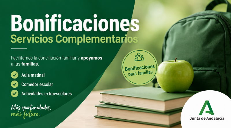 Bonificaciones servicios aula matinal, comedor y actividades extraescolares.